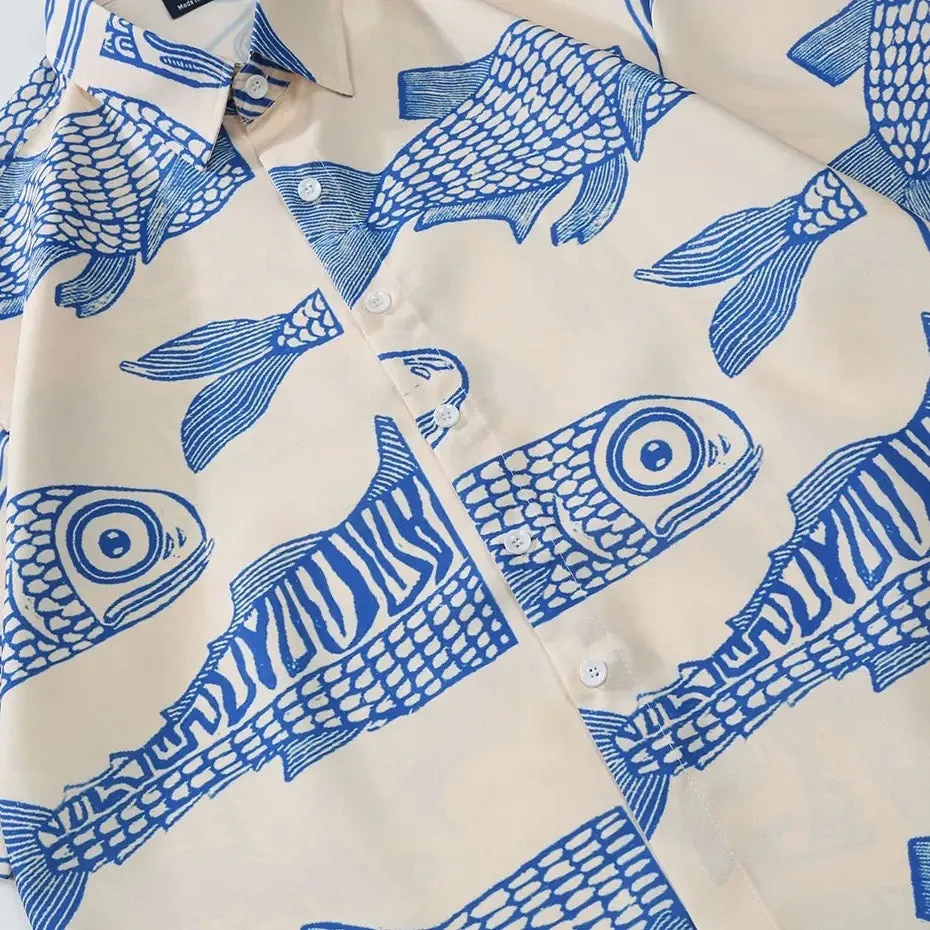 Aqua Fin Print Shirt