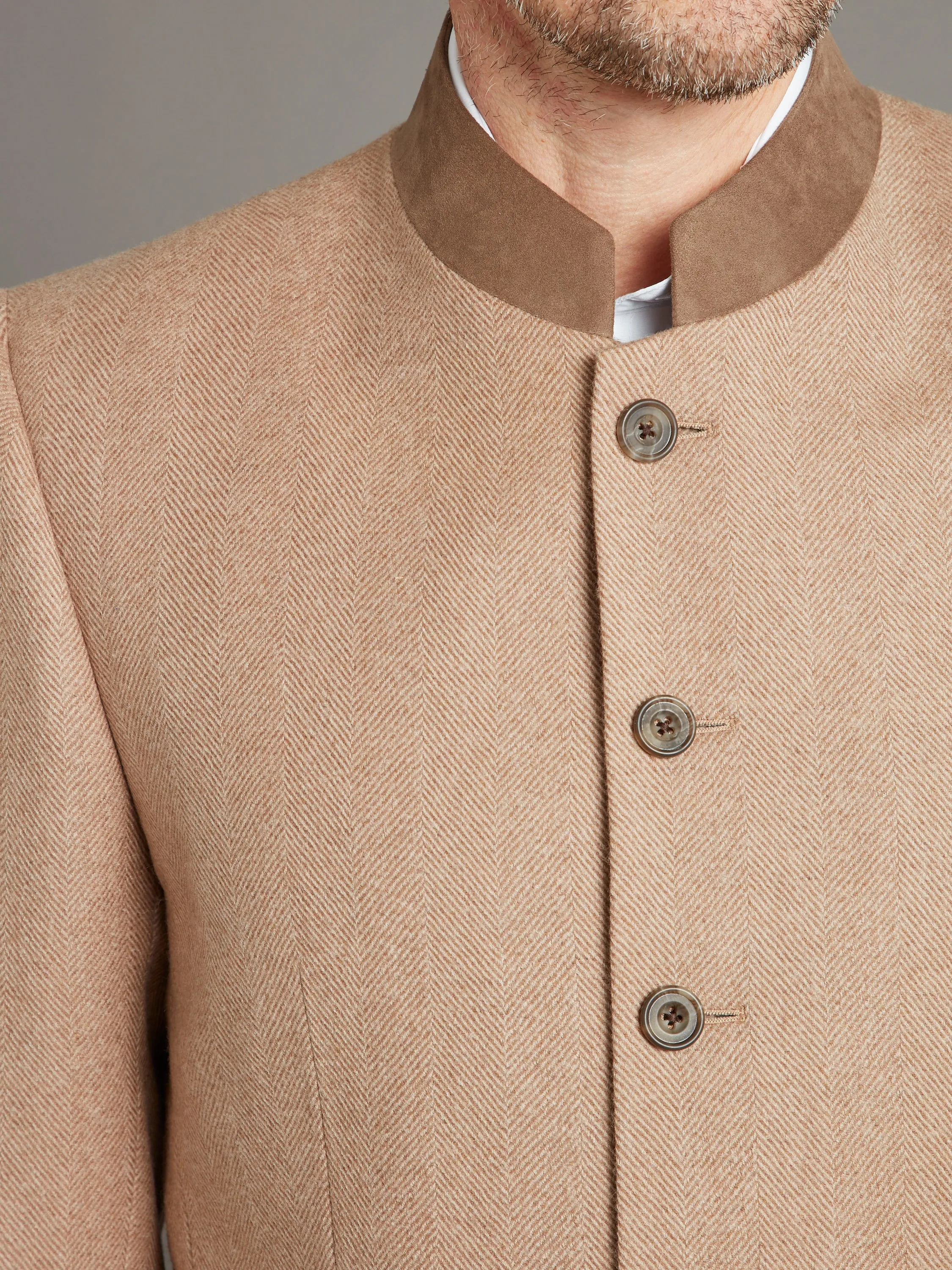 Austrian Jacket - Tan/Beige Herringbone