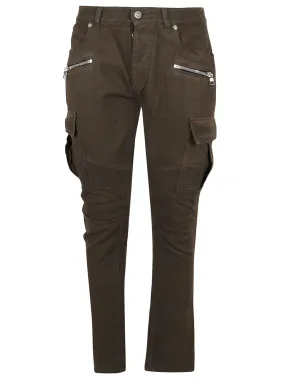 Balmain Zipped High Waist Cargo Pants