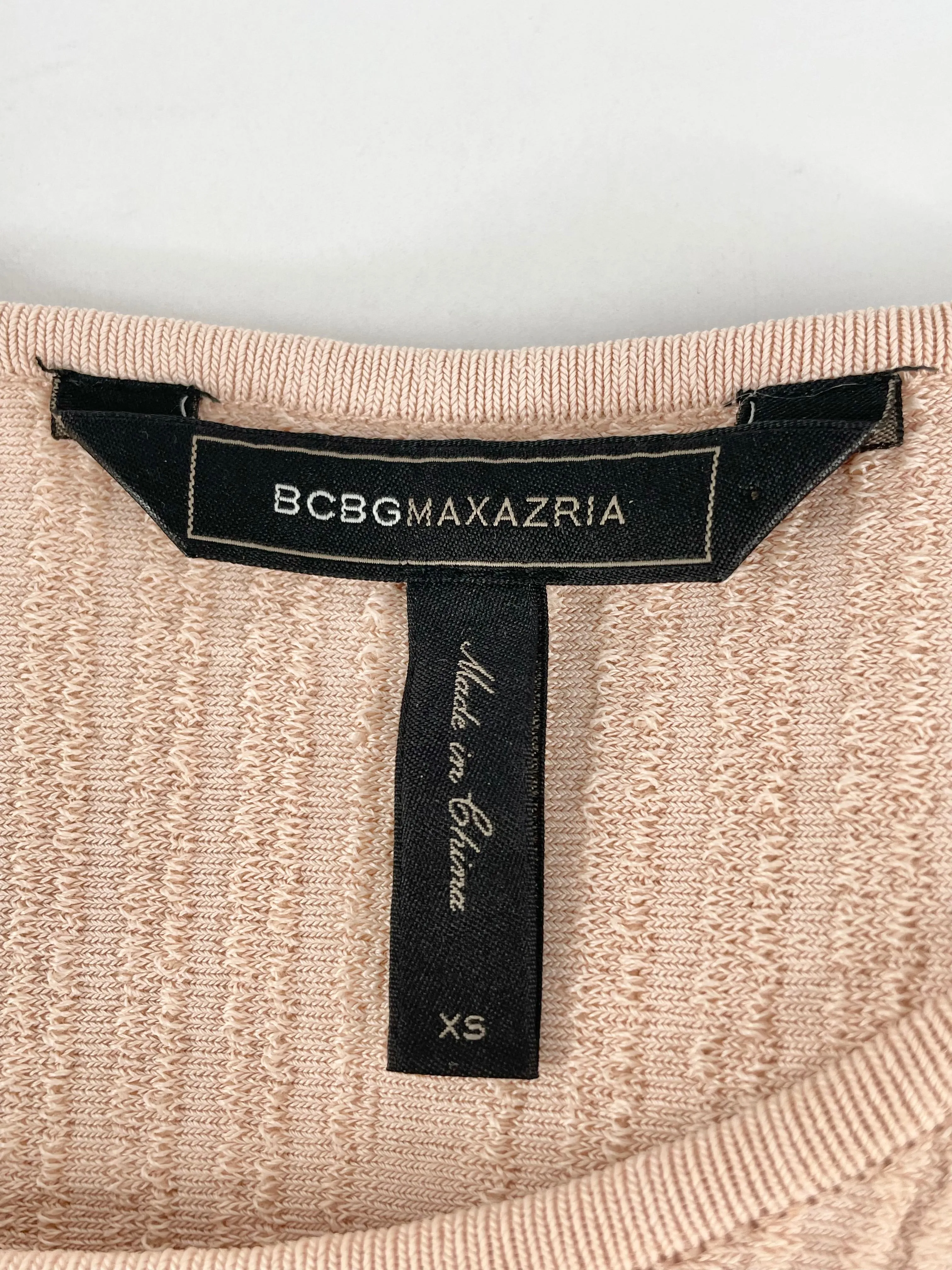 BCBGMaxazria Bare Pink 'Dyanne' Rib-Knit Midi Dress - AU6/8