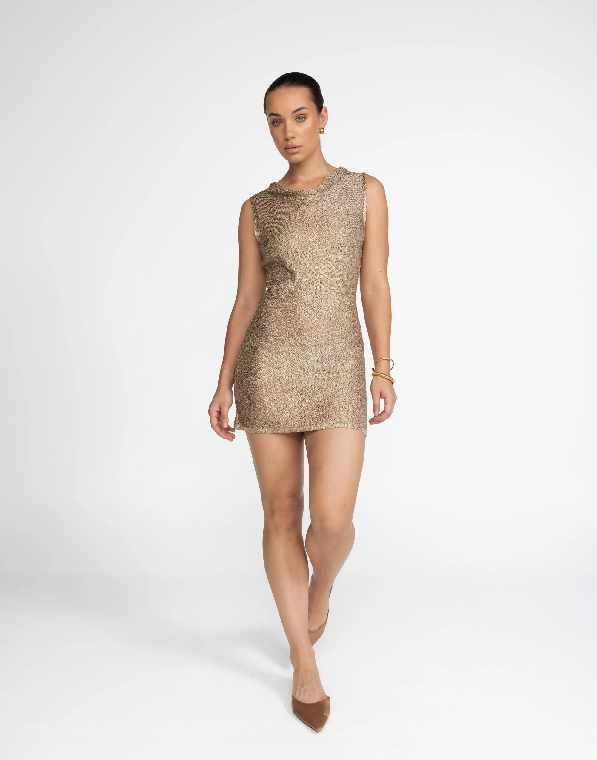 Bebe Knit Mini Dress (Nude)