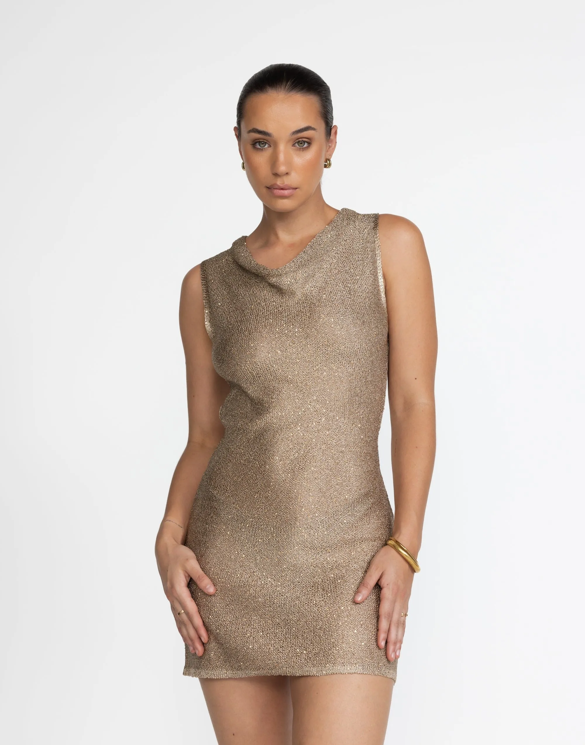 Bebe Knit Mini Dress (Nude)