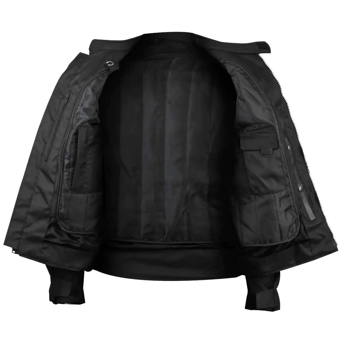 Black Mesh Motorcycle Jacket with Insulated Liner and CE Armor