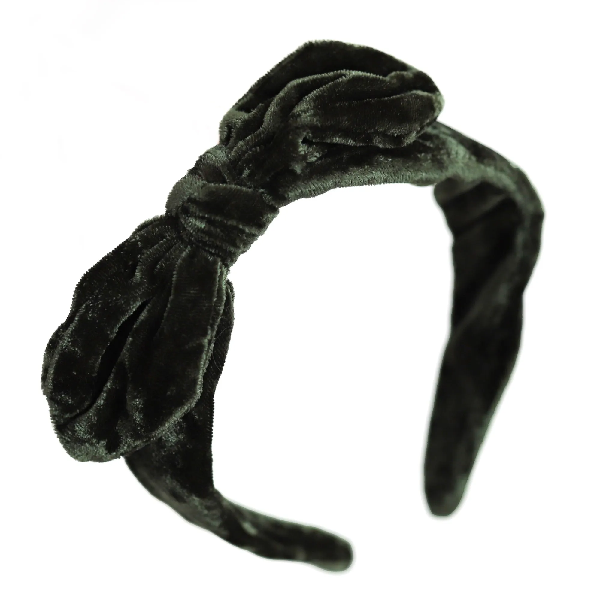 Bow Headband - Forest Green Velvet