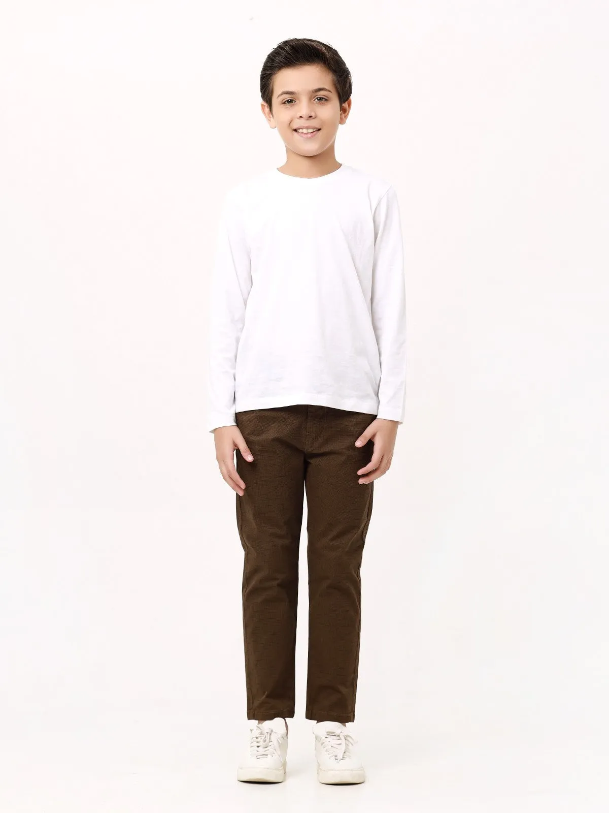 Boy's Dark Brown Chino Pant - EBBCP23-002