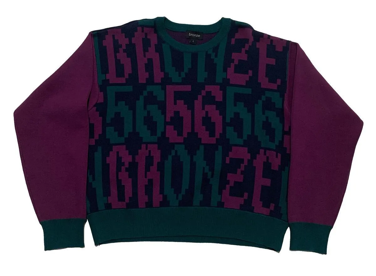 Bronze 56K Old E Sweater (Purple/Teal)