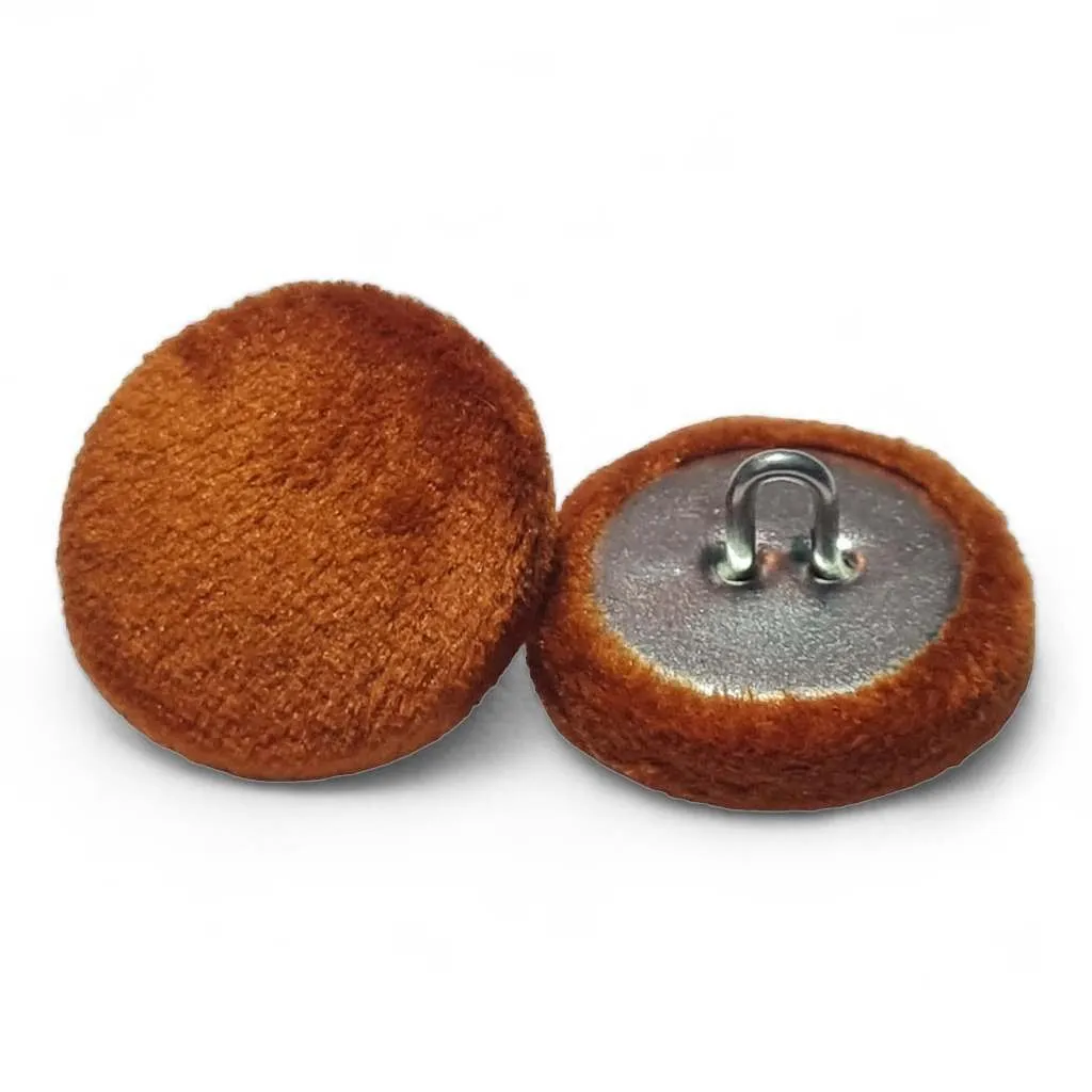 Burnt Orange Velvet Covered Upholstery Buttons - Choice of Sizes