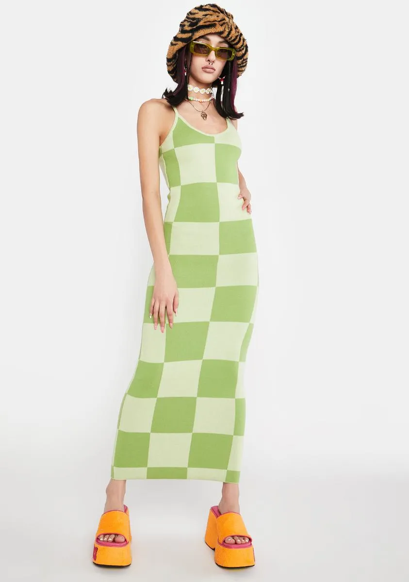 Cali Sweetheart Checkered Maxi Dress