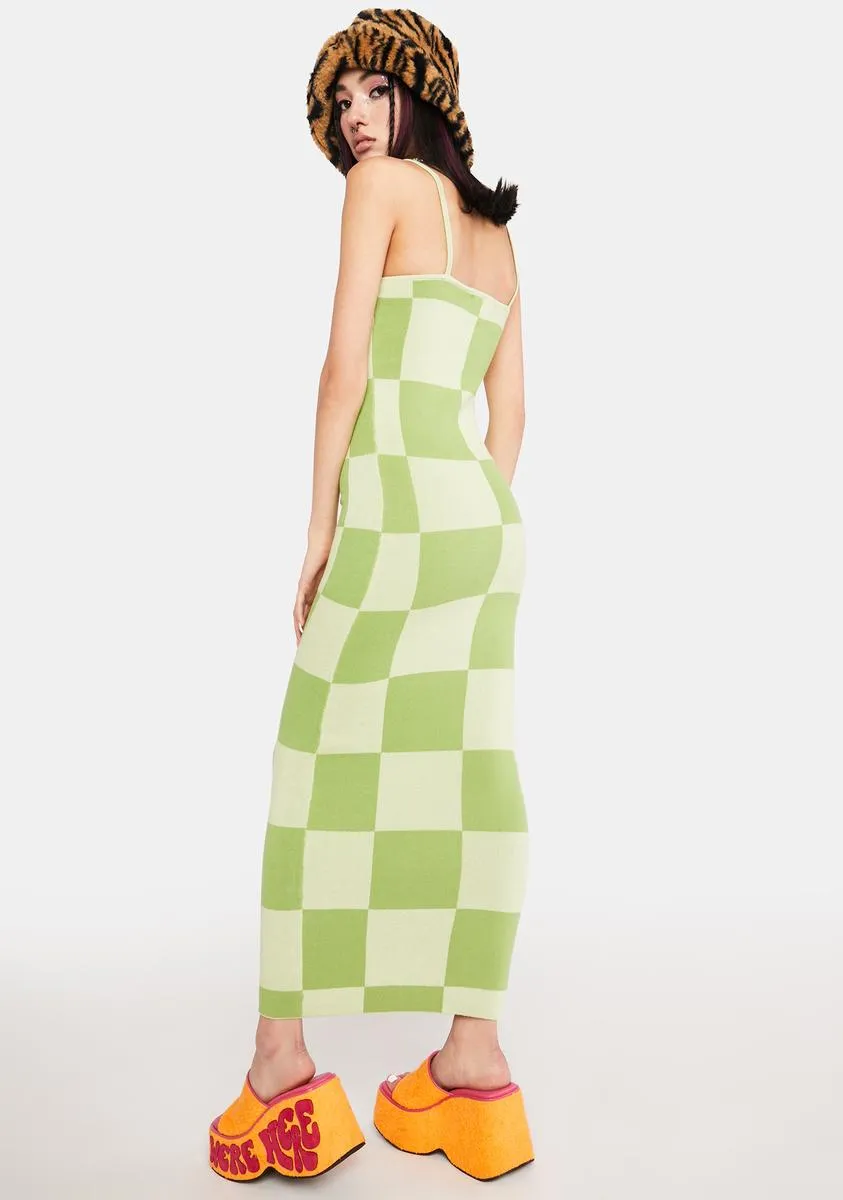 Cali Sweetheart Checkered Maxi Dress