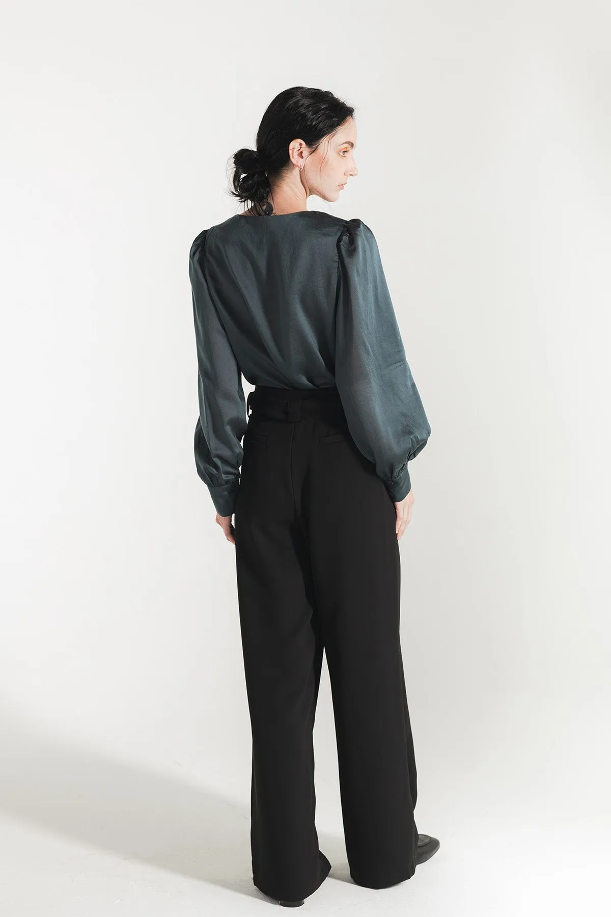 Calleane Belted High Waist Wide Pants