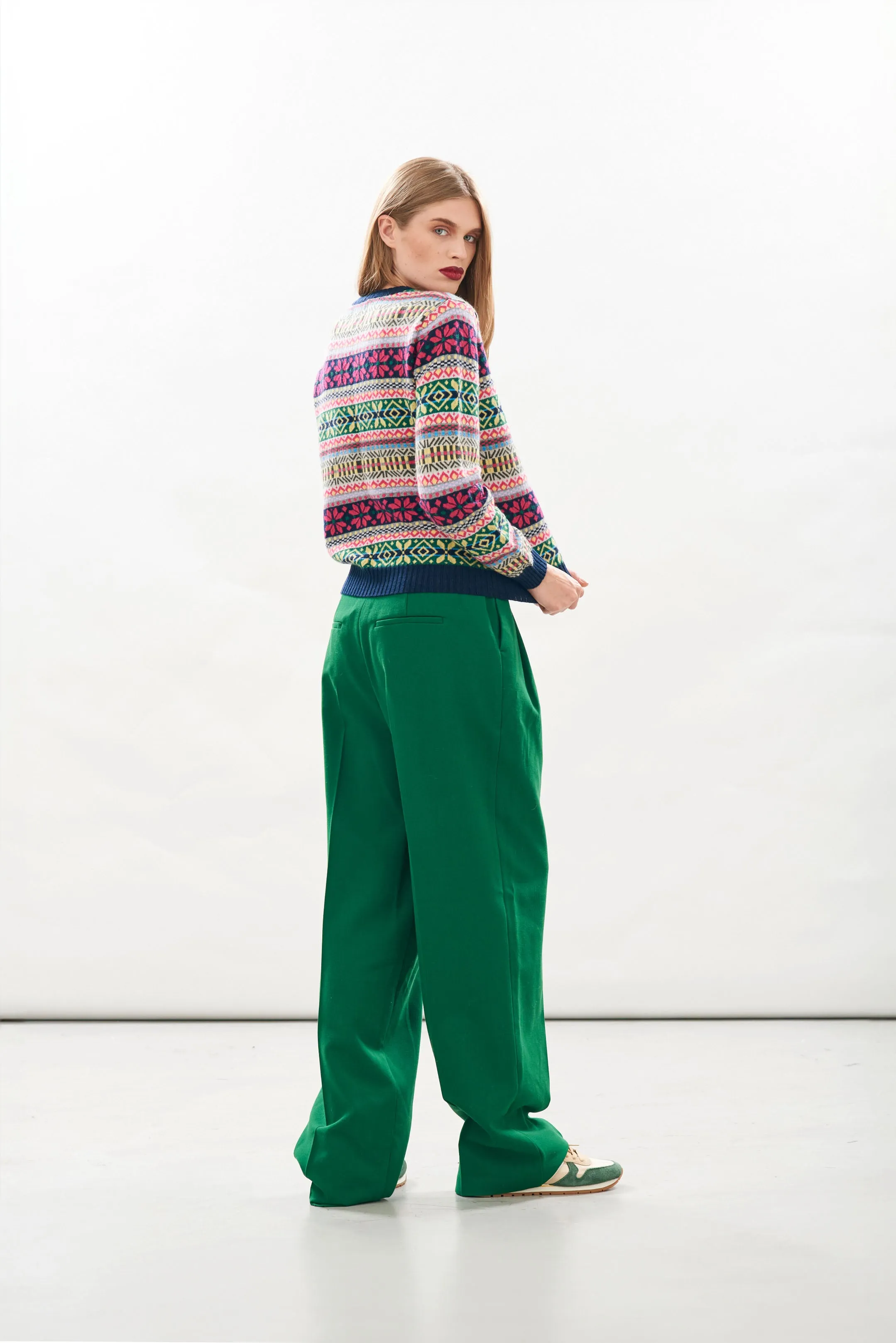 Cashmere Multi Colour Fair Isle Crew