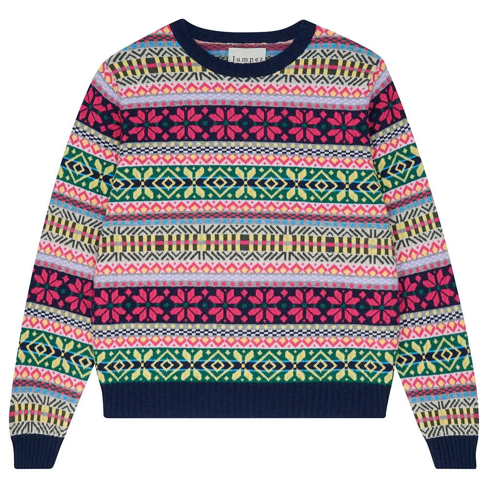 Cashmere Multi Colour Fair Isle Crew