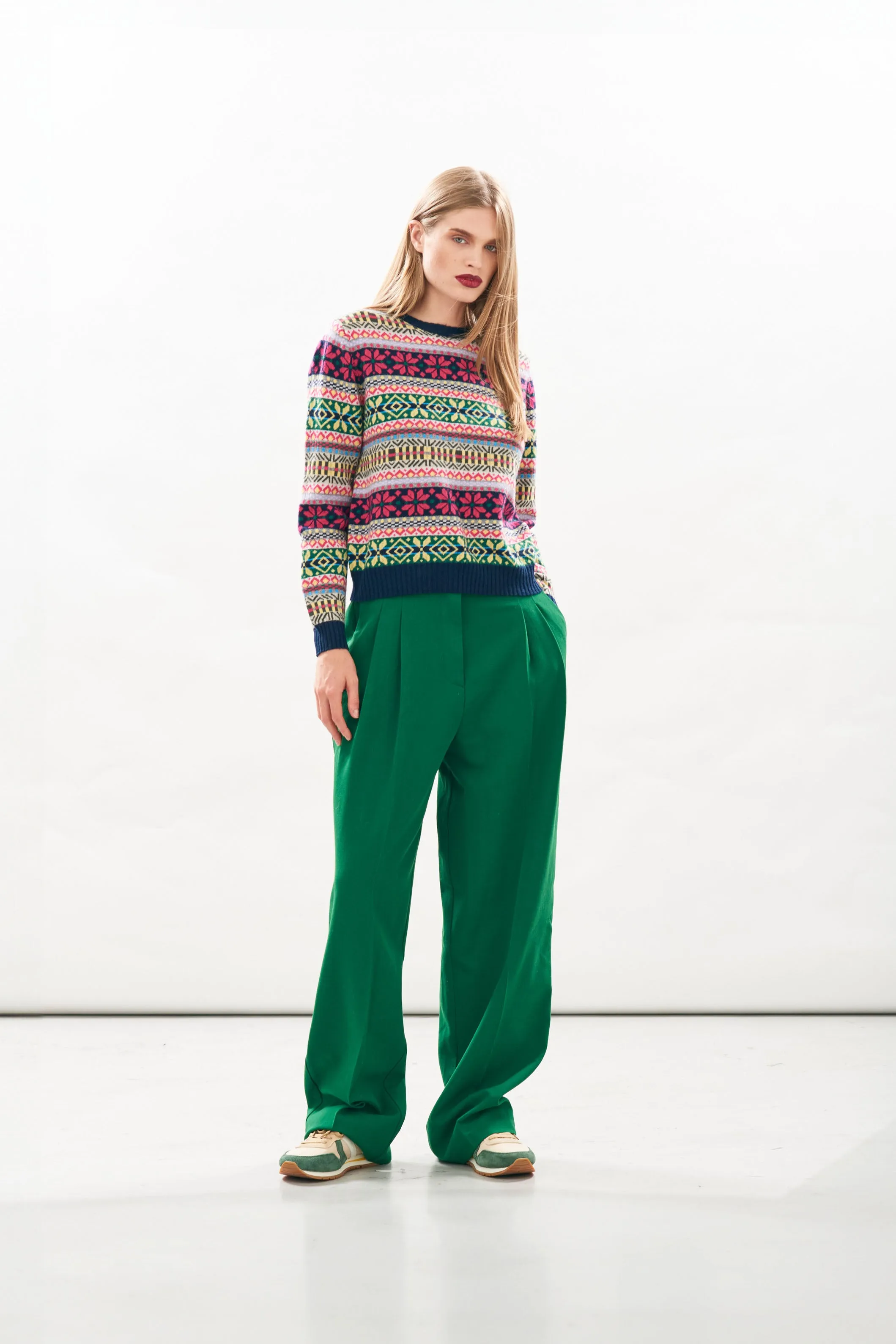 Cashmere Multi Colour Fair Isle Crew