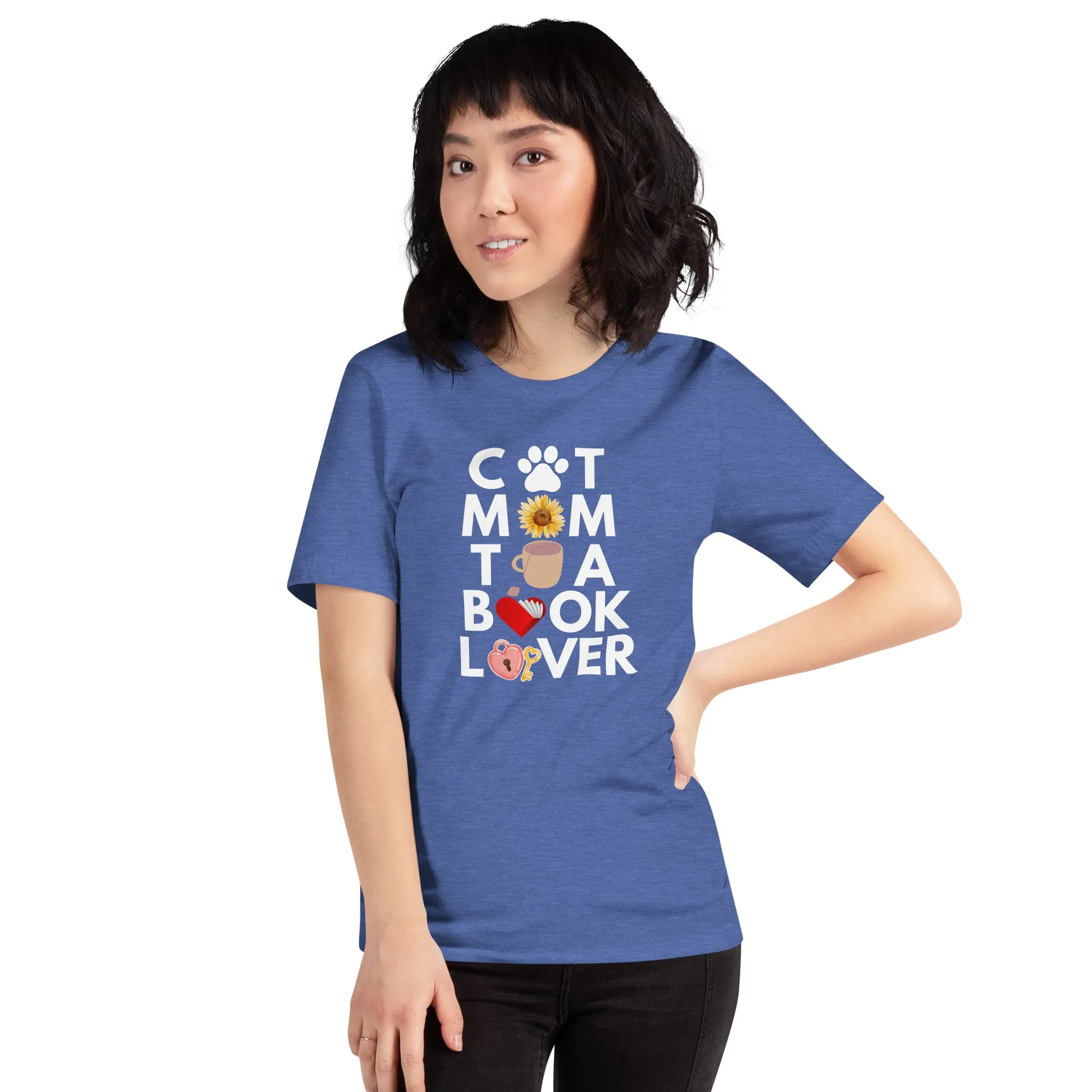 Cat Tea Book Mom T-shirt