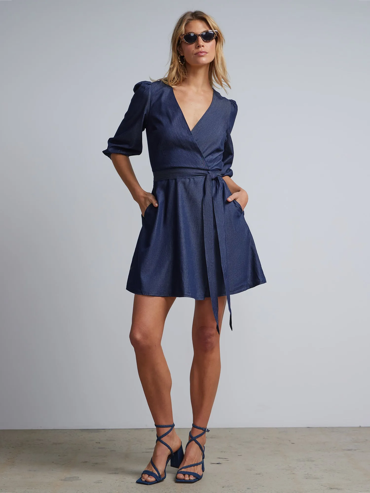 Chambray Wrap Dress