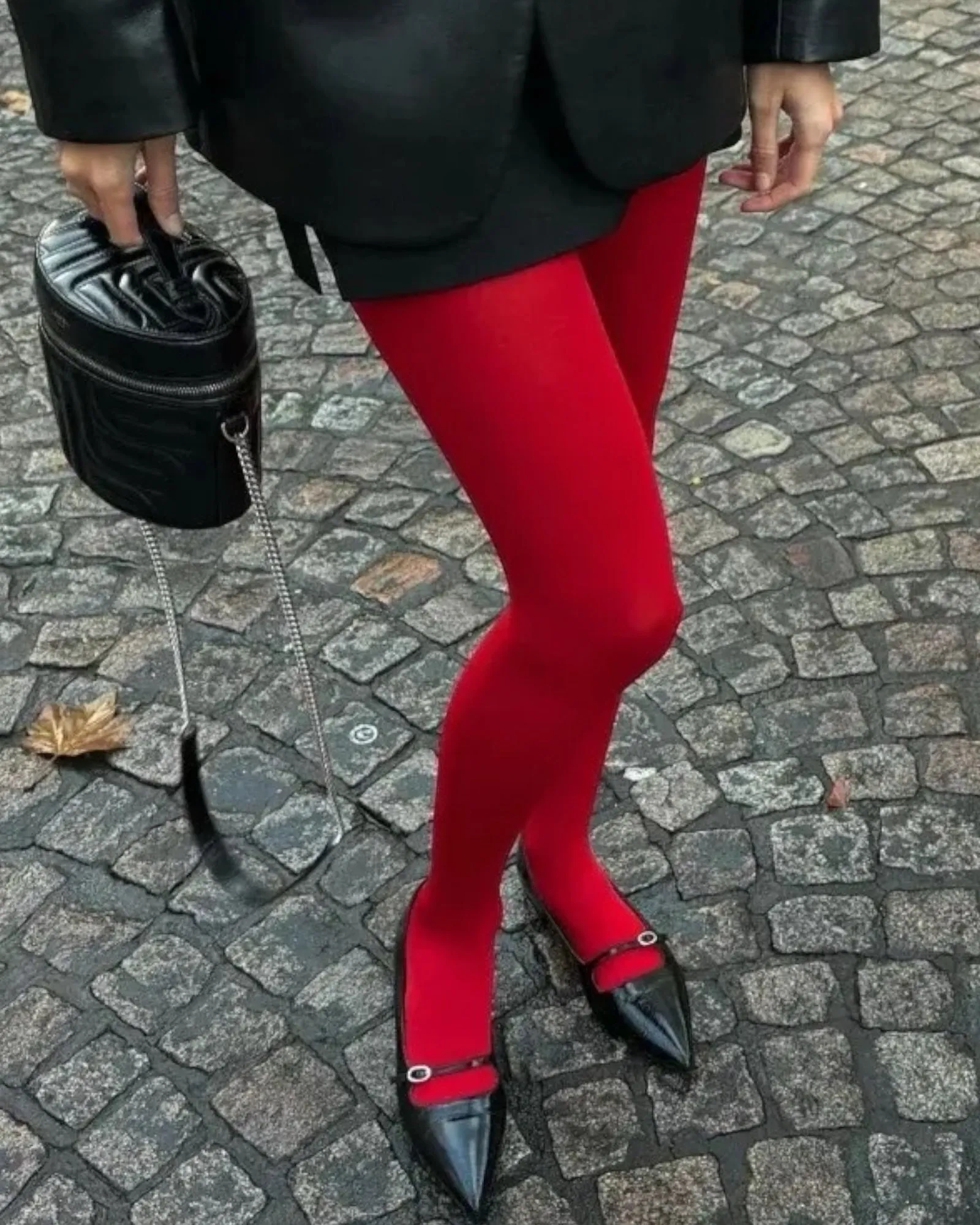 Cherry Red Luxe Opaque Tights