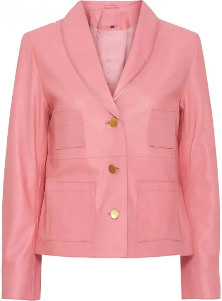 Classy Pink Rose Jacket in Goat Suede