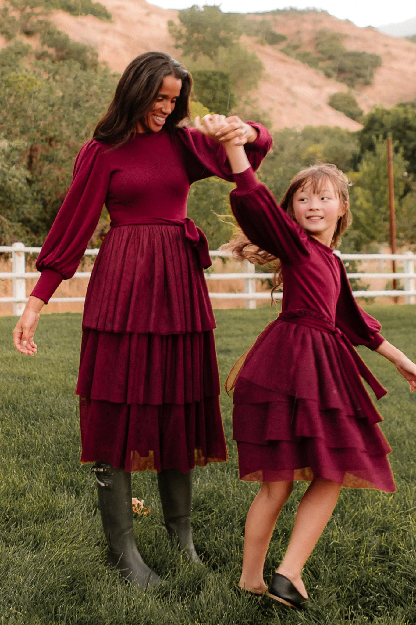 Cosette Midi Dress in Wine - FINAL SALE