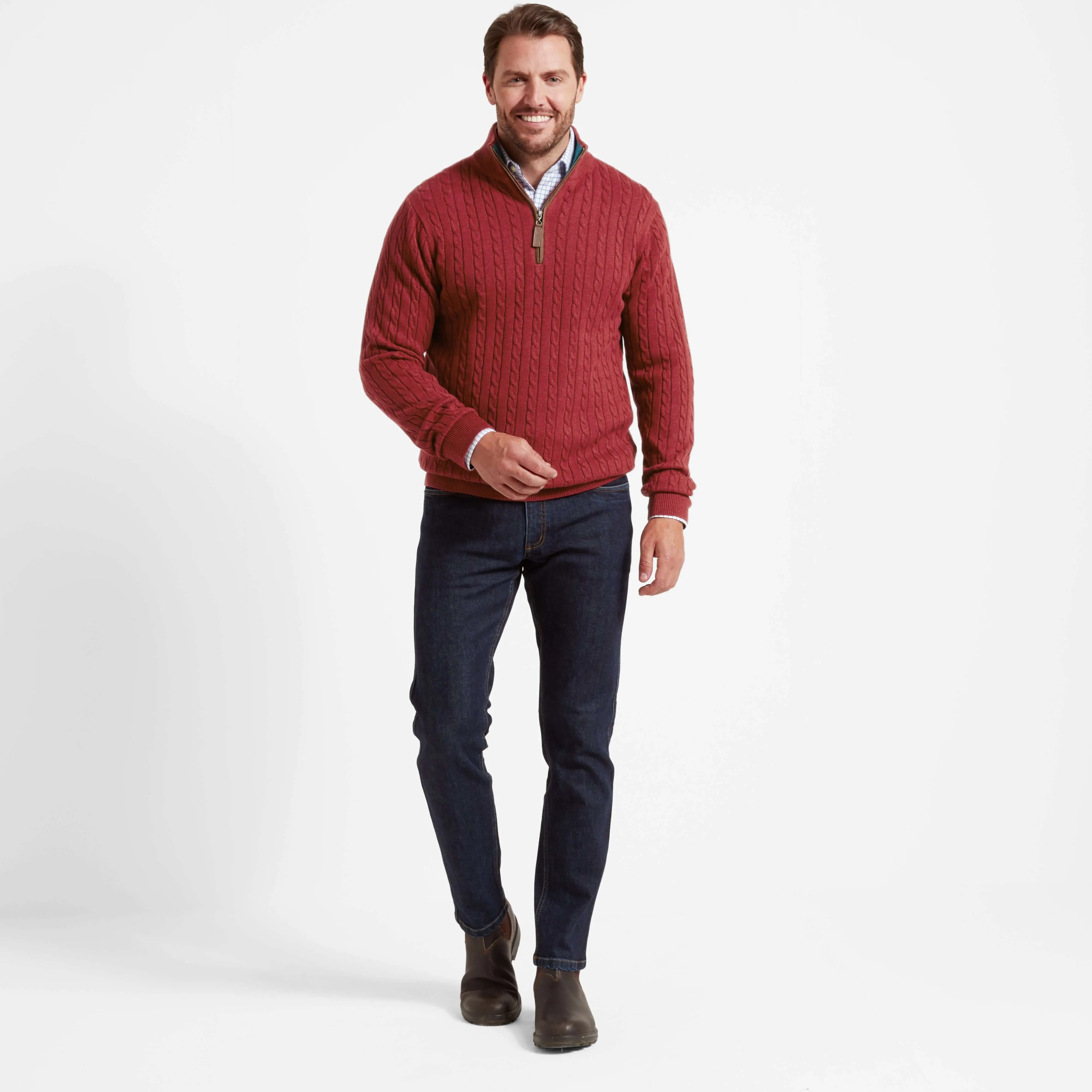 Cotton Cashmere Cable 1/4 Zip