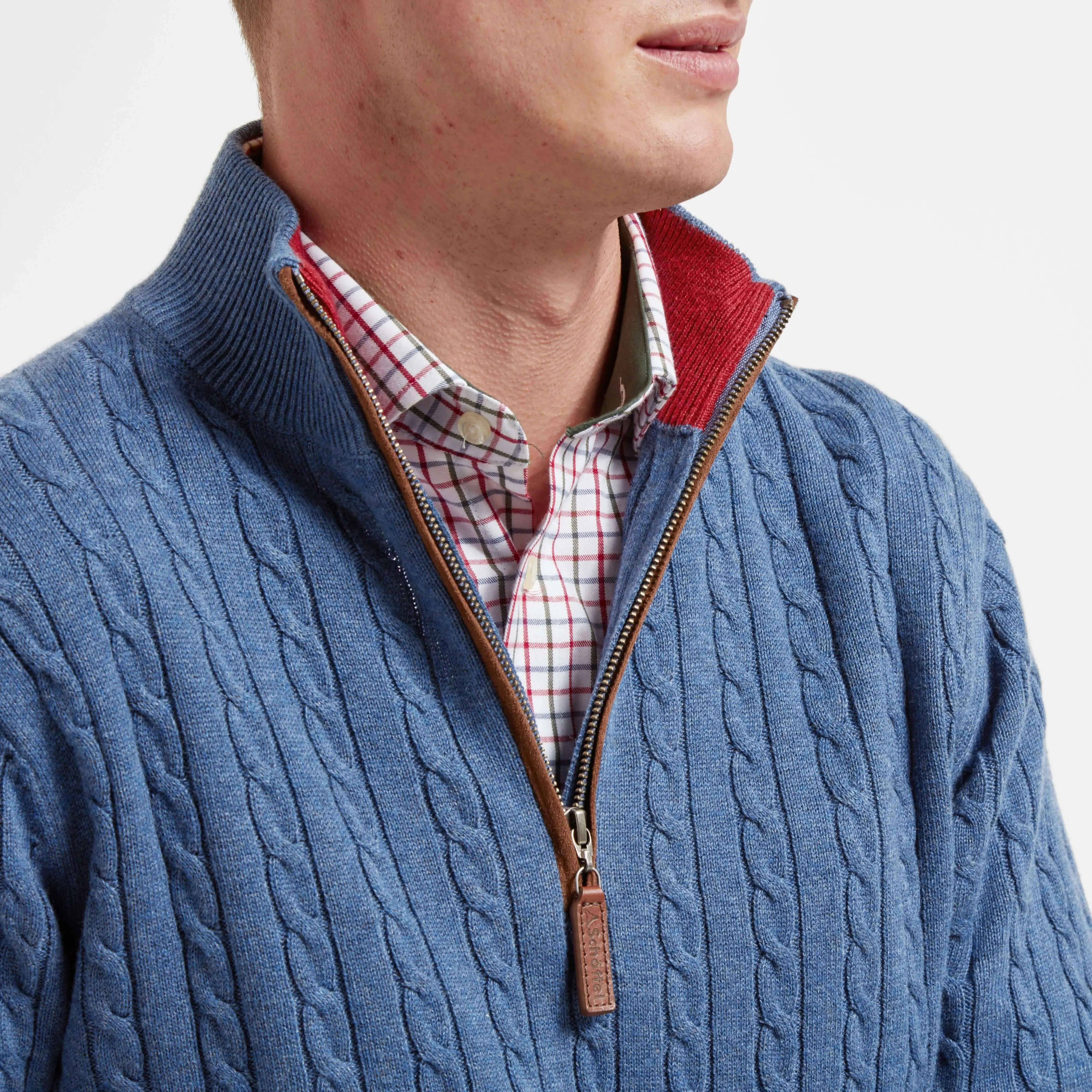 Cotton Cashmere Cable 1/4 Zip