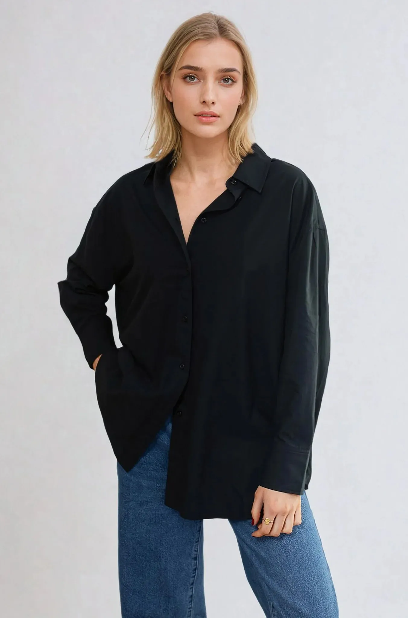 Cotton Overshirt - Jet Black