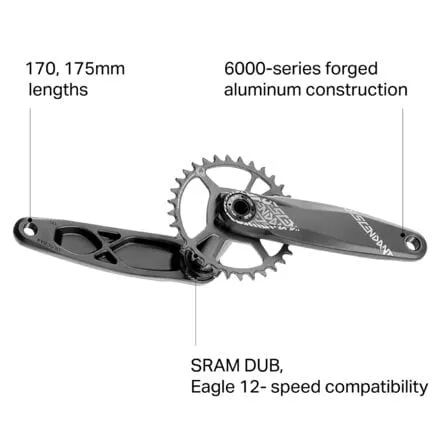 Descendant 6K Eagle DUB cranks - Boost TruVativ, black