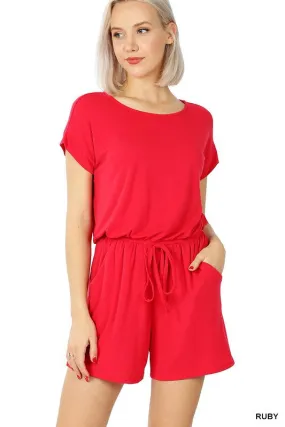 DS IO ROMPER WITH ELASTIC WAIST & BACK KEYHOLE OPENING