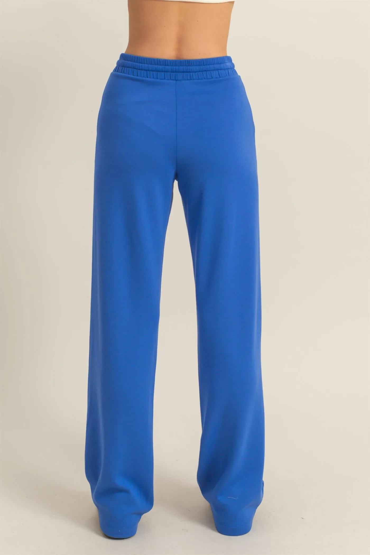 DZ25C725-High-Waist Drawstring Straight-Cut Pants