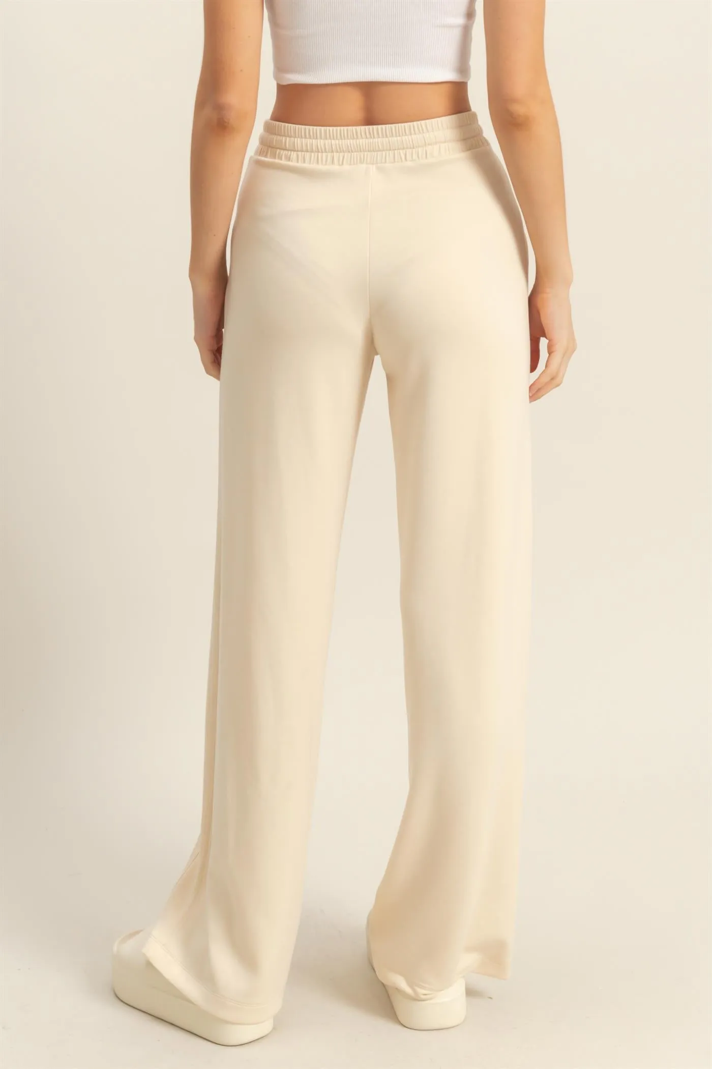 DZ25C725-High-Waist Drawstring Straight-Cut Pants