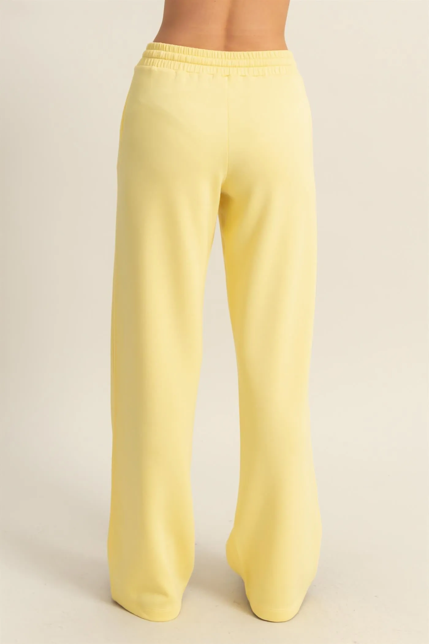 DZ25C725-High-Waist Drawstring Straight-Cut Pants