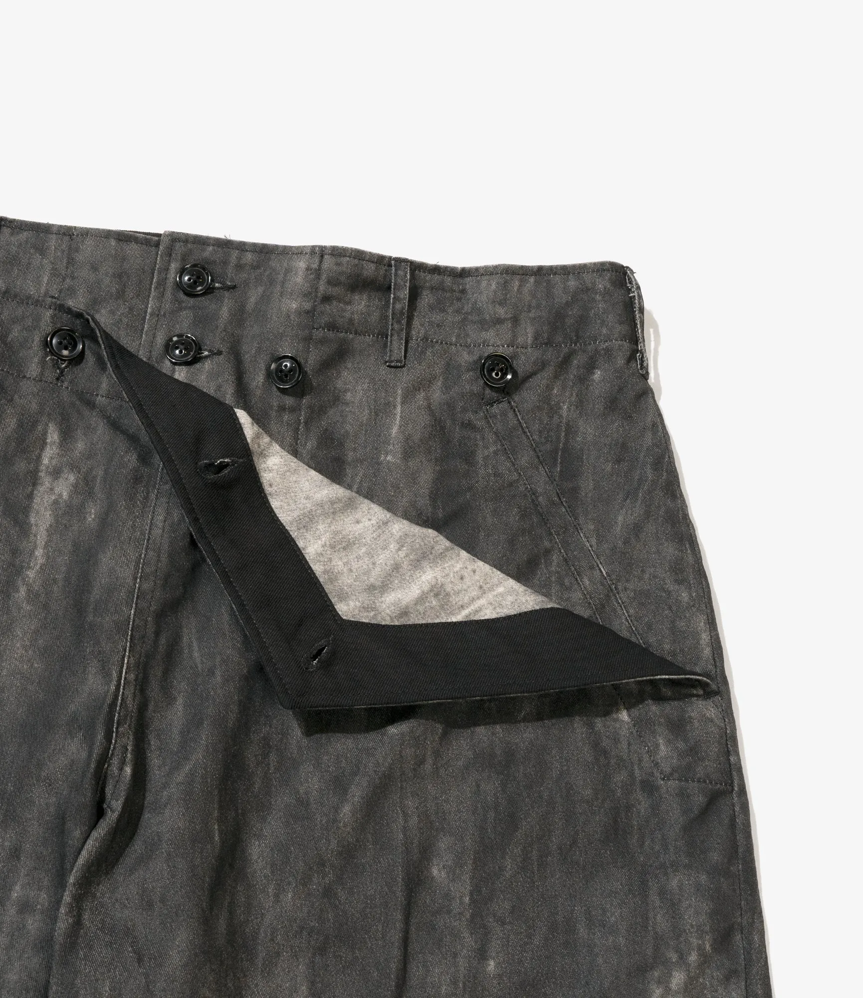 Engineered Garments Sailor Pant - Black Cotton Distressed Print