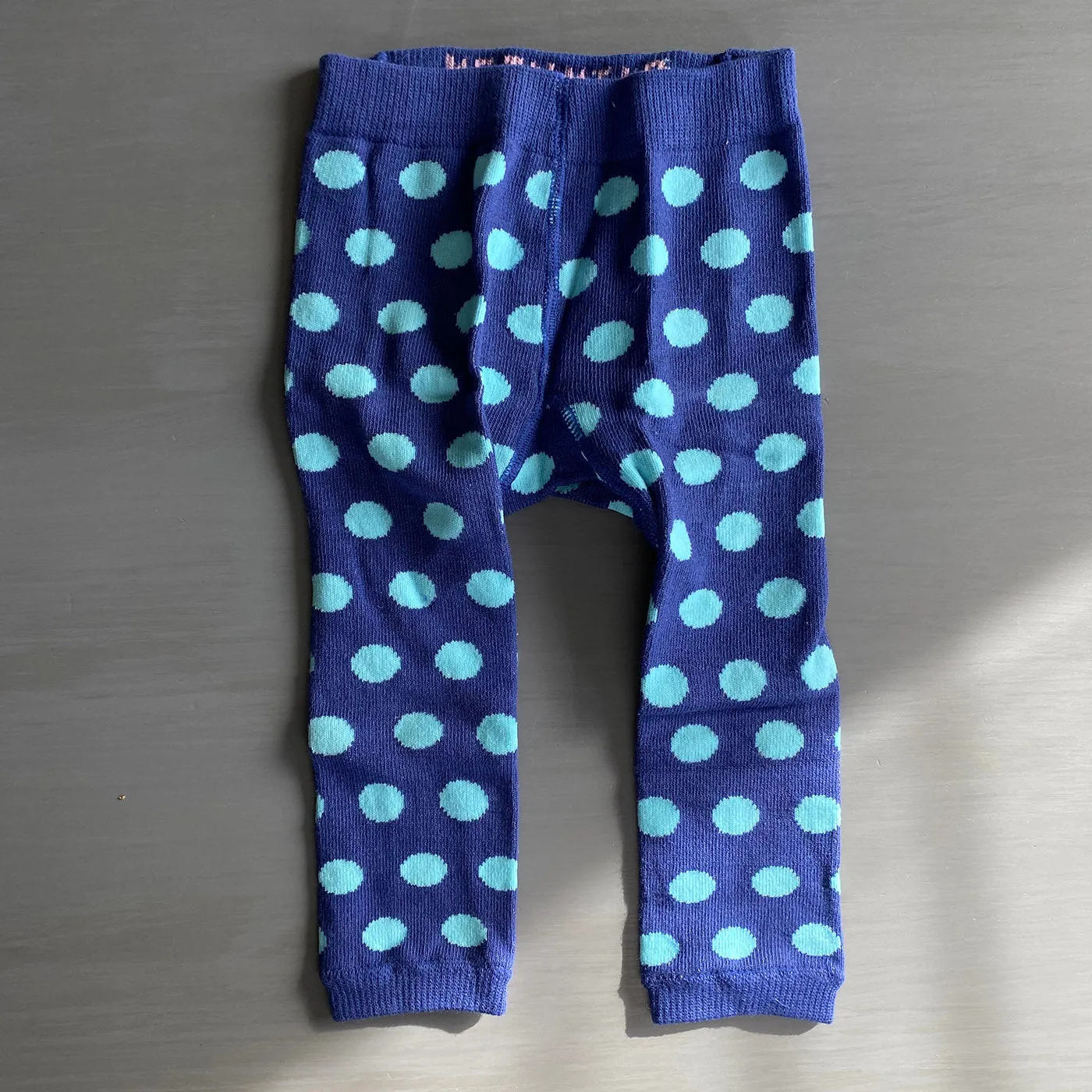 Footless Tights - Polka Dots - Navy/Lt.Blue