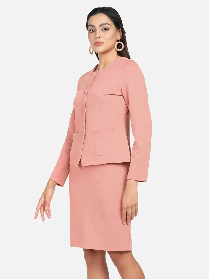 Formal Plus Size Women's stretch dress suit - peach