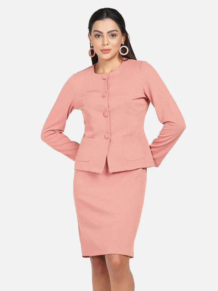 Formal Plus Size Women's stretch dress suit - peach