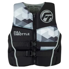 Full Throttle Mens Rapid-Dry Flex-Back Life Jacket - M - Black/Grey