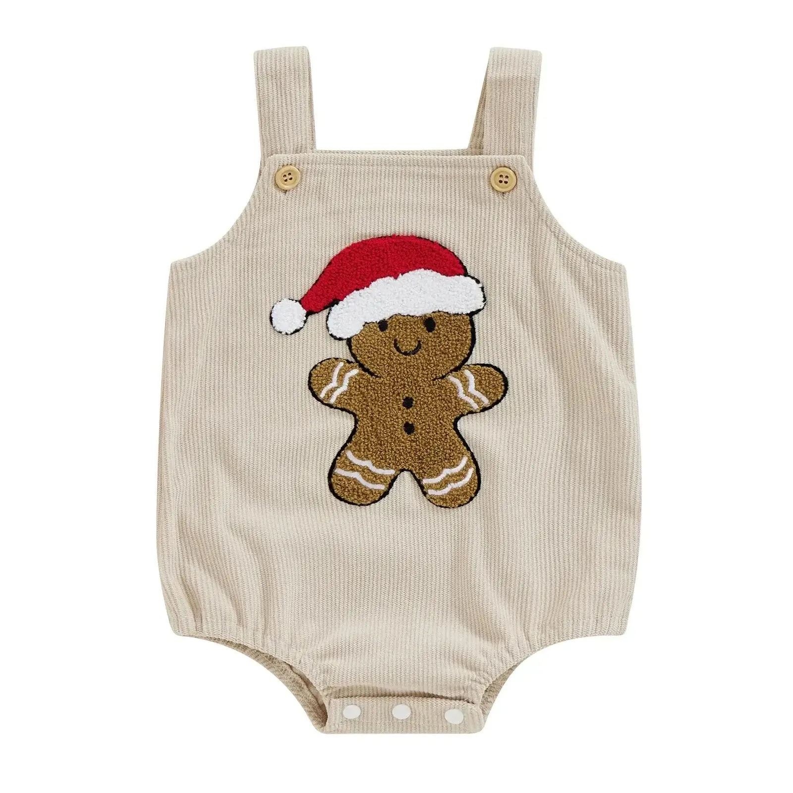 Gingerbread Man Corduroy Romper