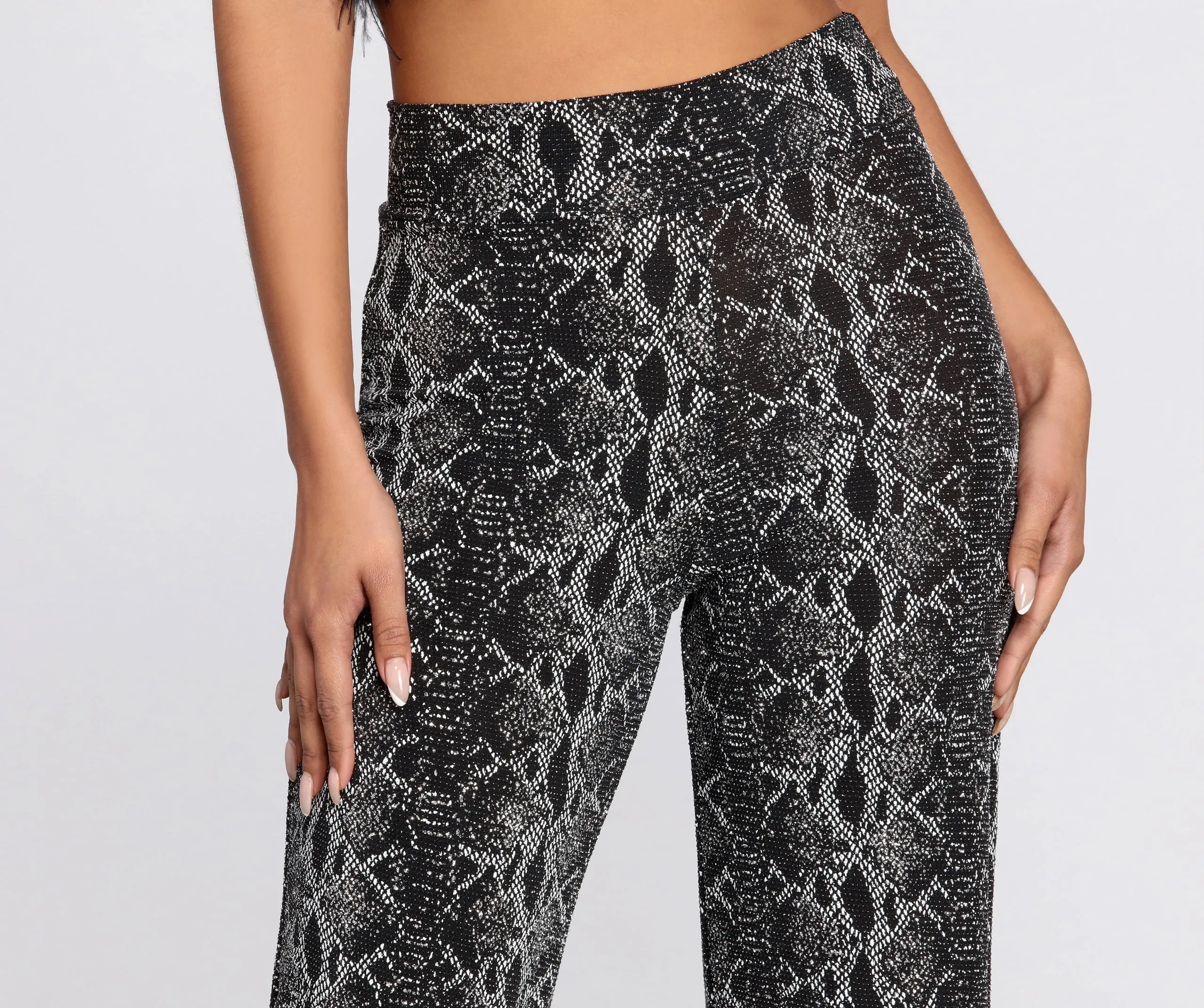 Glitter Snake Print Pants