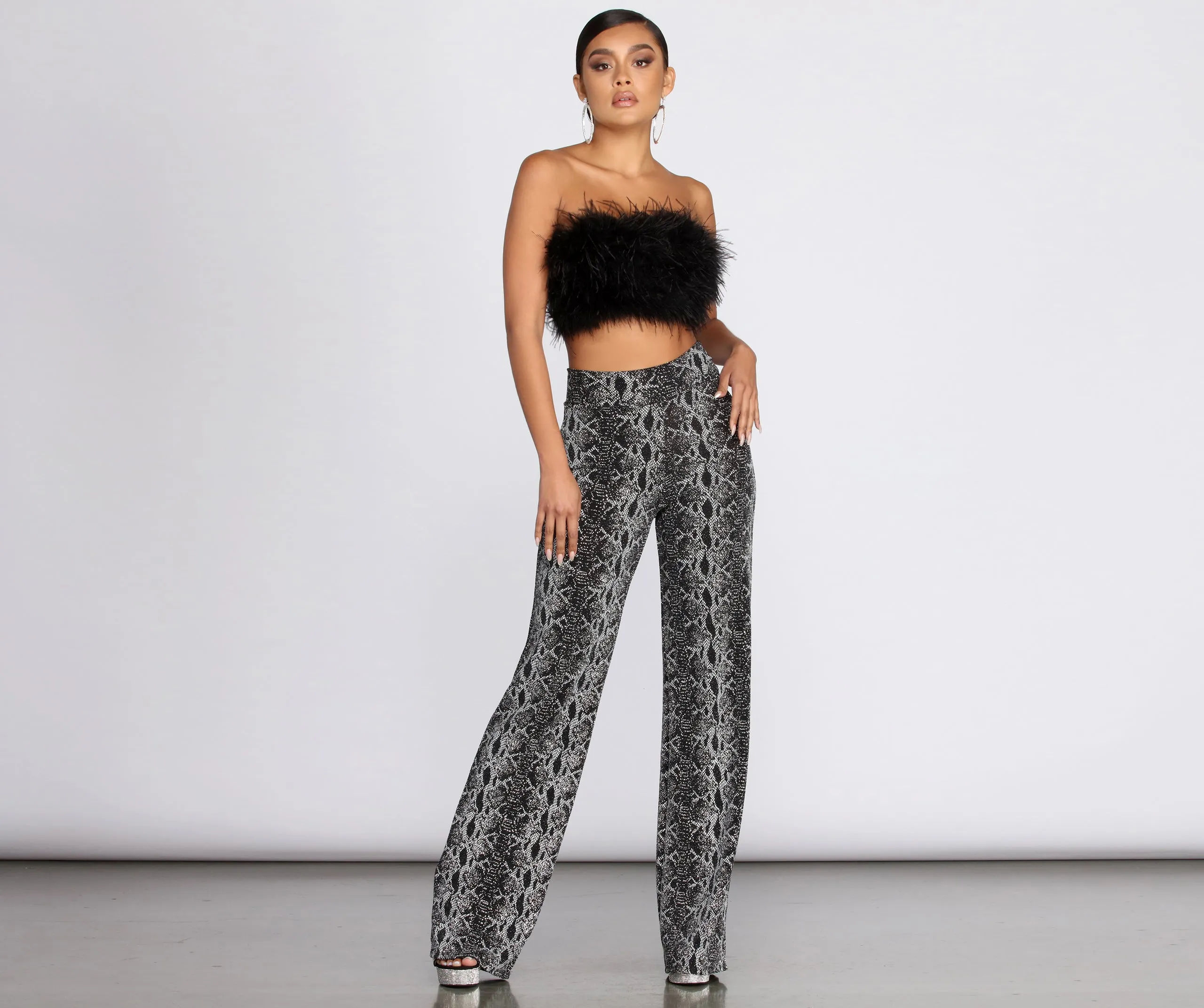 Glitter Snake Print Pants