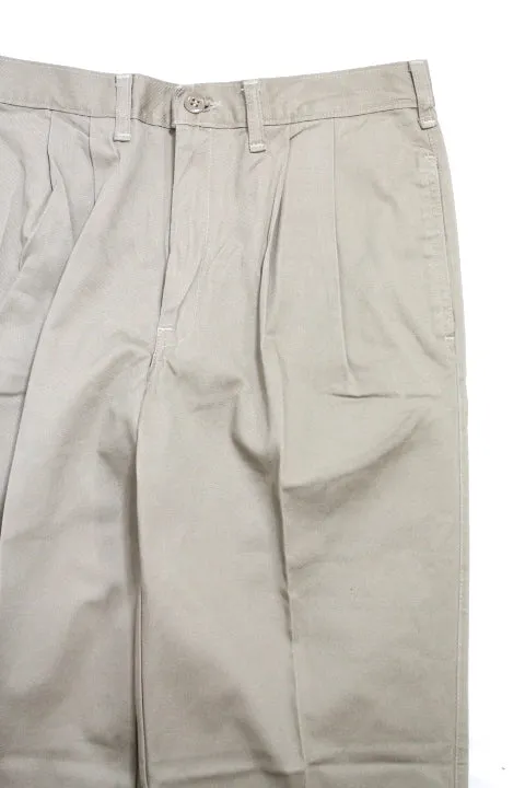 GUNG HO/KHAKI PLEATED CHINO PANTS-VINTAGE LABEL