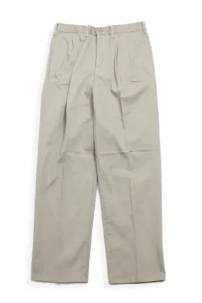 GUNG HO/KHAKI PLEATED CHINO PANTS-VINTAGE LABEL