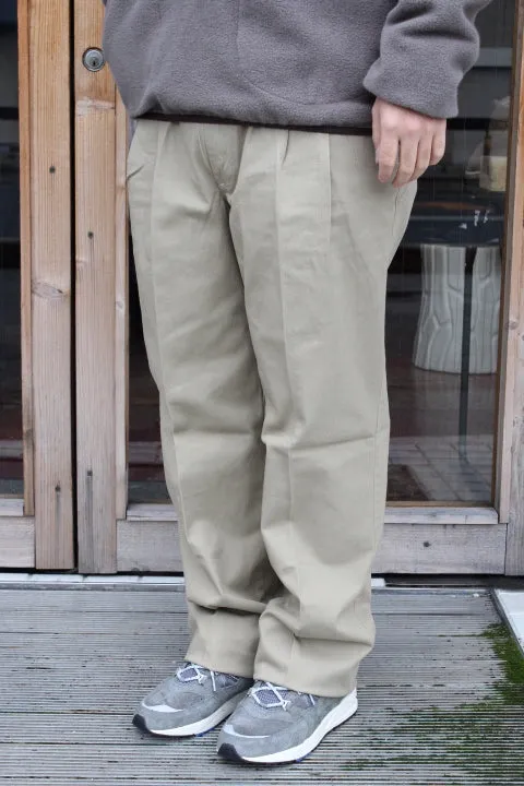 GUNG HO/KHAKI PLEATED CHINO PANTS-VINTAGE LABEL