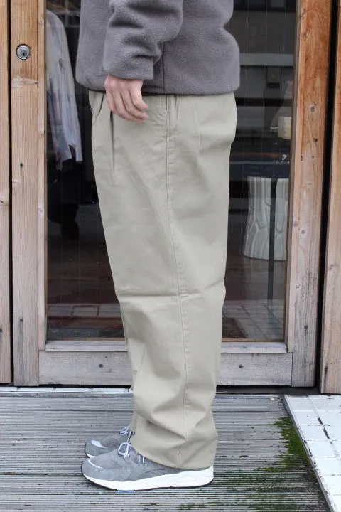 GUNG HO/KHAKI PLEATED CHINO PANTS-VINTAGE LABEL