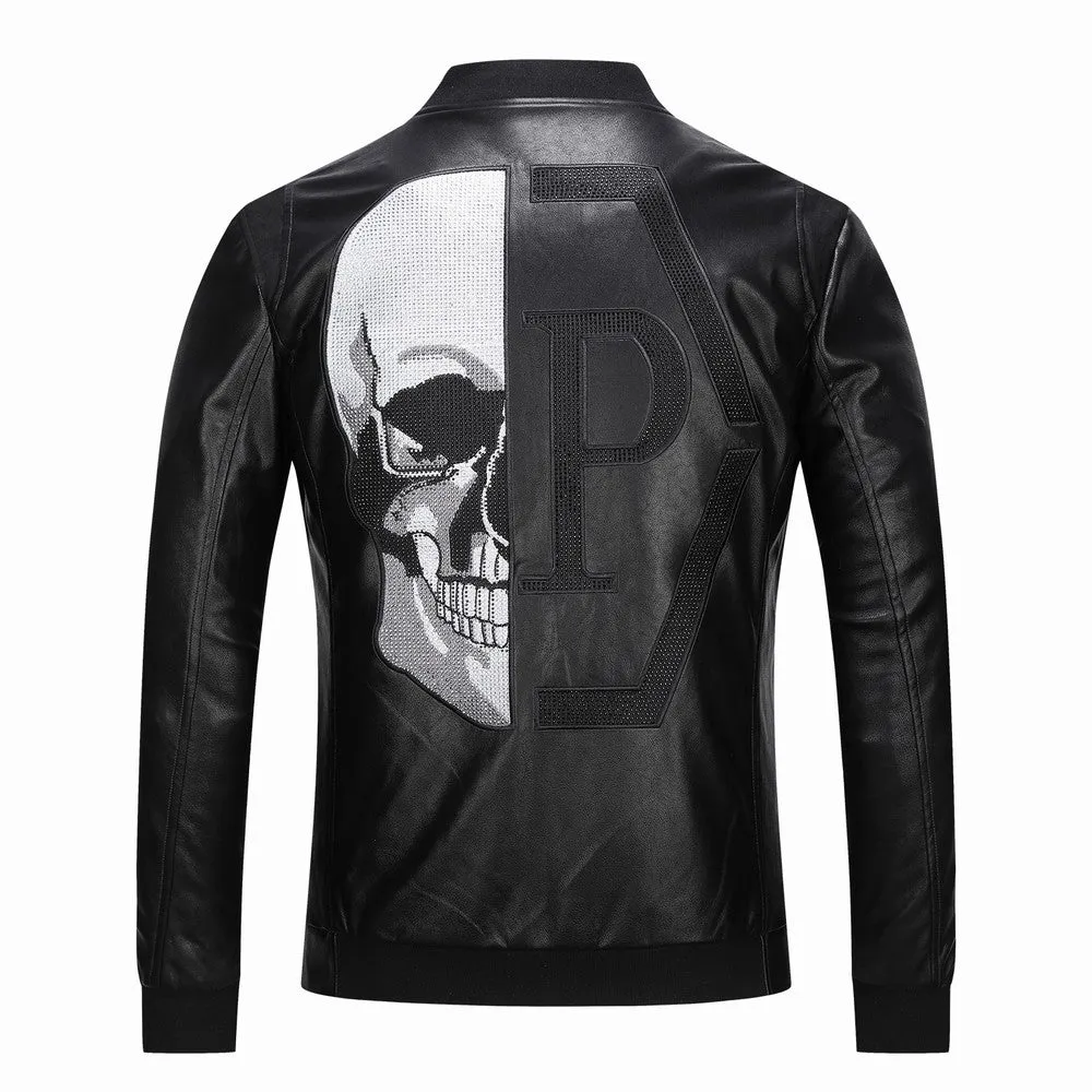 Half Man Half Amazing Skull Head Biker Jacket