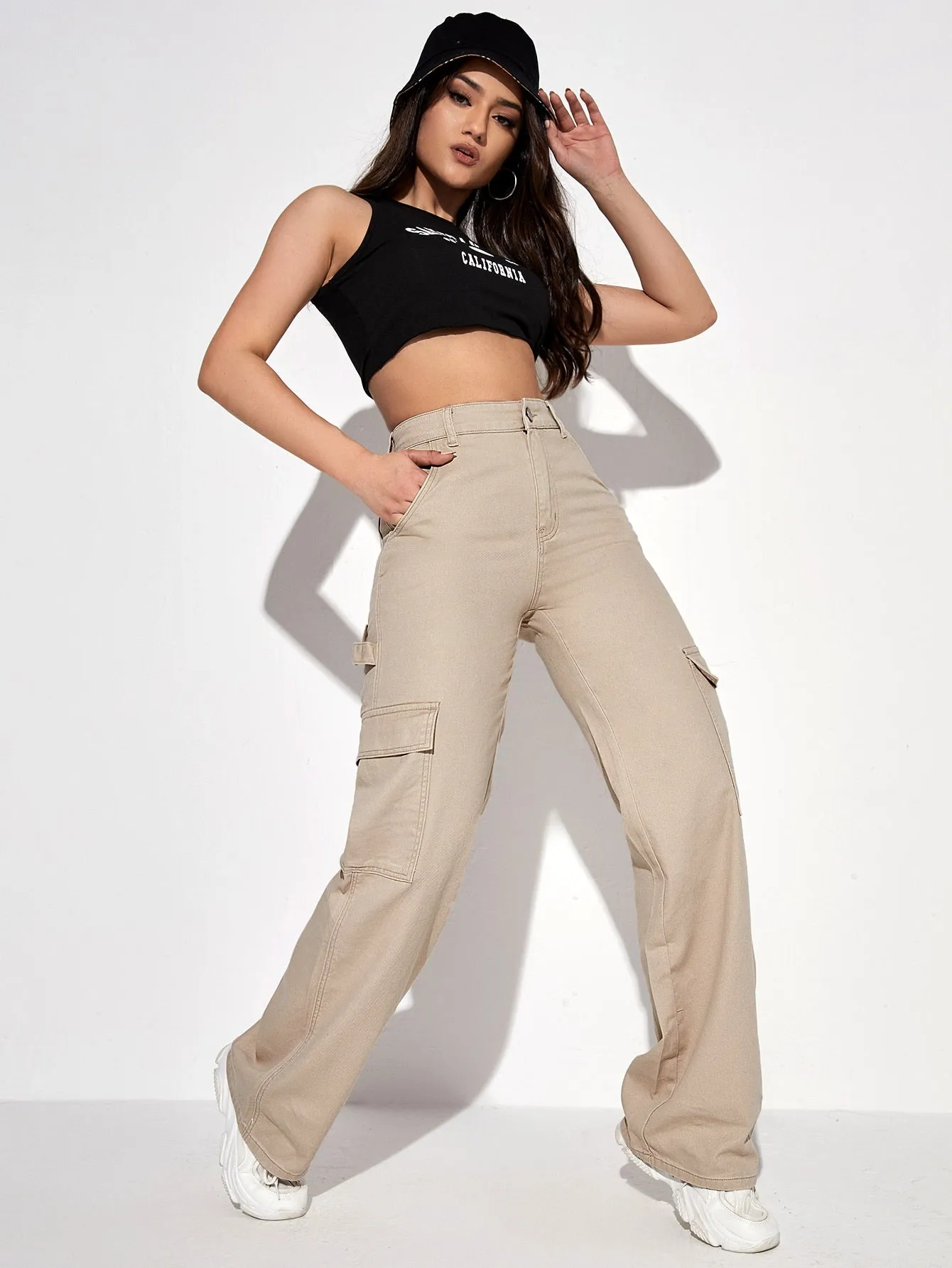 High Waist Cargo Pants