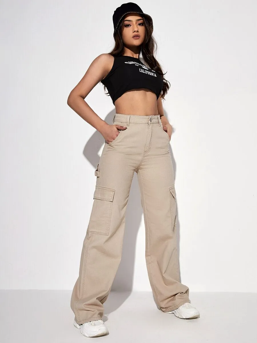 High Waist Cargo Pants