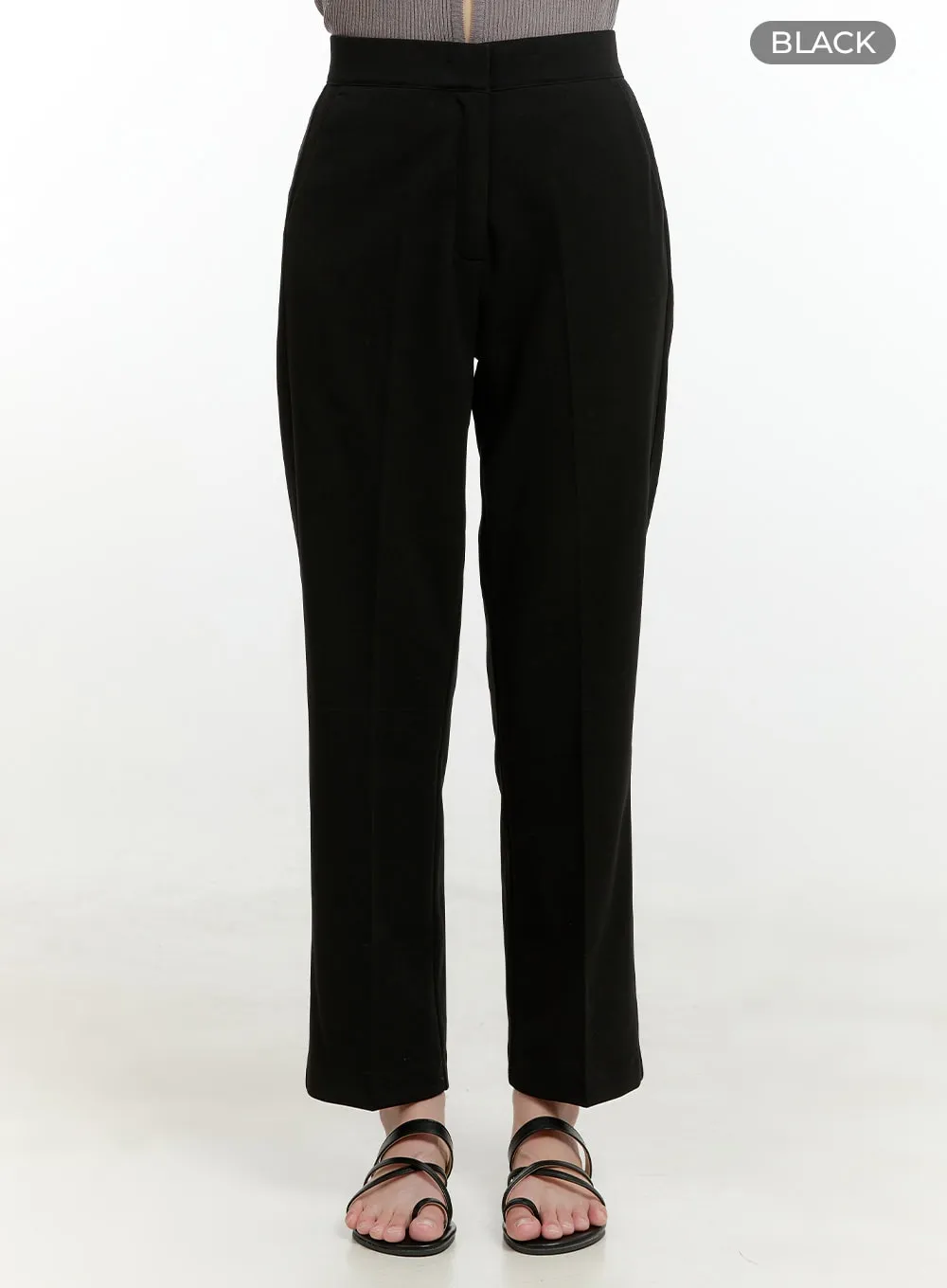 High Waist Cropped Straight Tailored Pants OL423