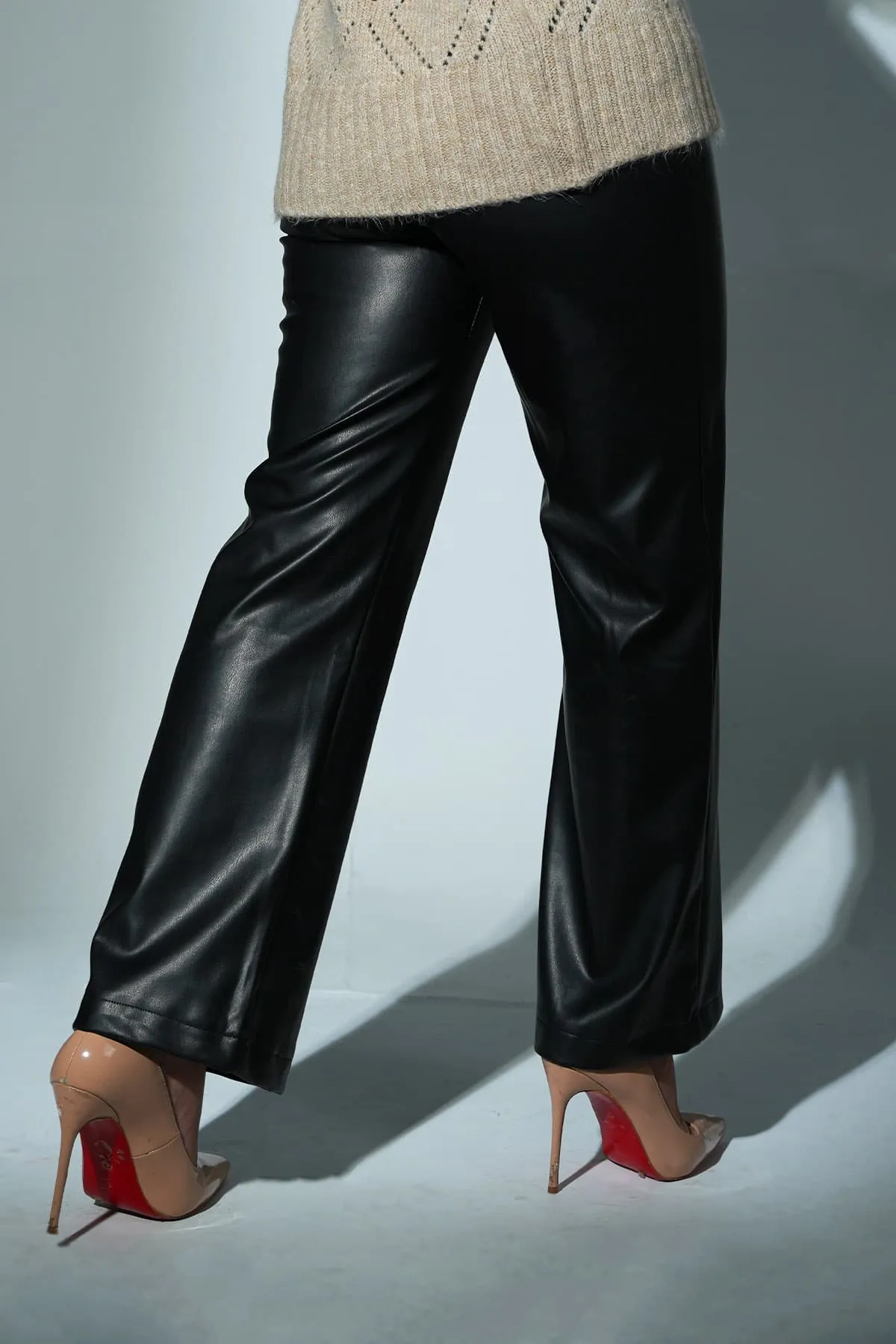 High Waist Faux Leather Pant