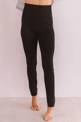 High Waist Fleece Lined Legging in Black