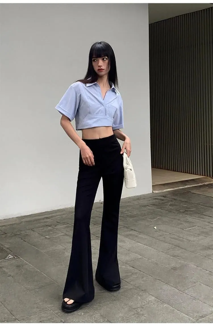 High-Waist Slimming Bell-Bottom Pants