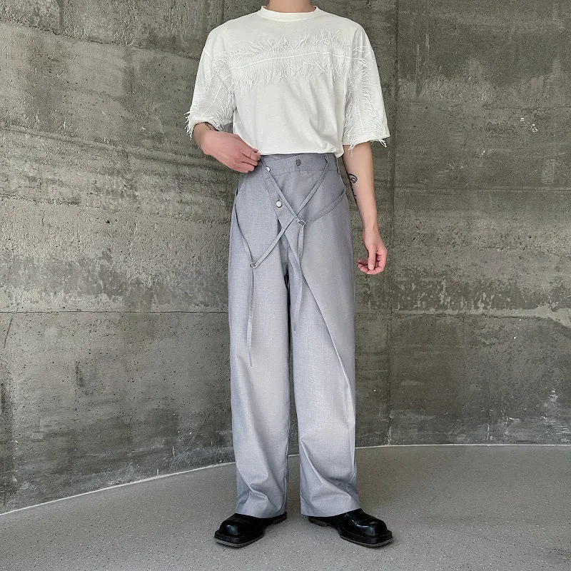 High Waist Straight Leg Wide Leg Pants